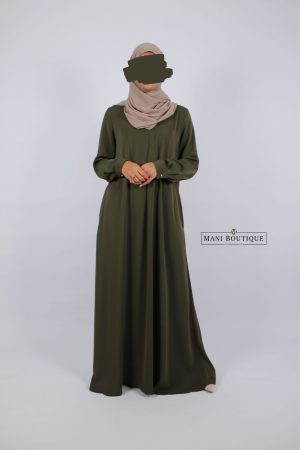 Alternative view of Basic abaya kakigroen (2 lengtes - lightweight)