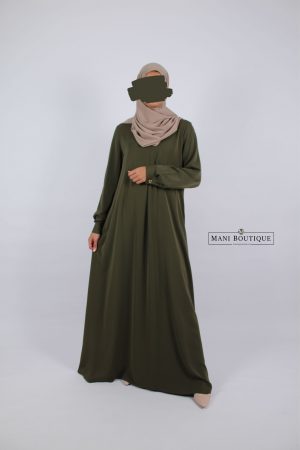 Basic abaya kakigroen (2 lengtes - lightweight)
