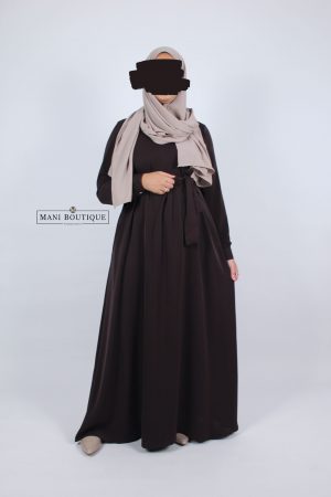 Alternative view of Basic abaya taupe brown (2 lengtes - lightweight)
