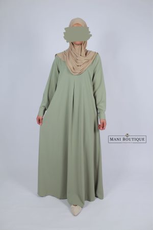 Alternative view of Basic abaya pistachegroen (2 lengtes - lightweight)