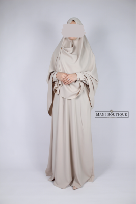 Abaya khimaar set bone