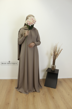 abaya Yasmin grijstaupe
