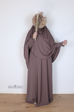 Alternative view of Abaya cute sleeves purple taupe (2 lengtes - lightweight)