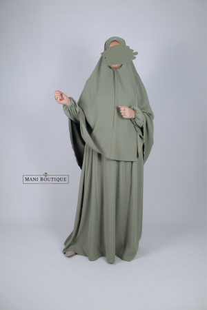Alternative view of Abaya Aicha sage green (2 lengtes)