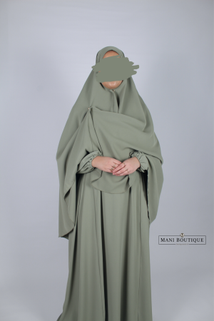 Alternative view of Khimaar Aicha sage green (heup en knie)