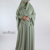 Abaya cute sleeves met khimaar pistachegroen