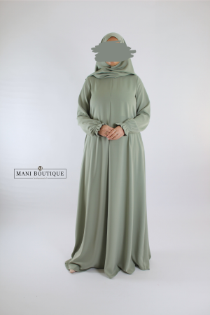 Abaya cute sleeves pistachegroen