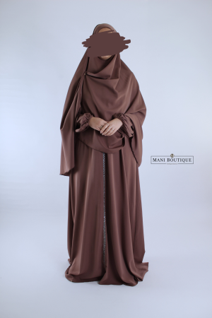 Alternative view of Abaya met steentjes rose taupe (2 lengtes - lightweight)