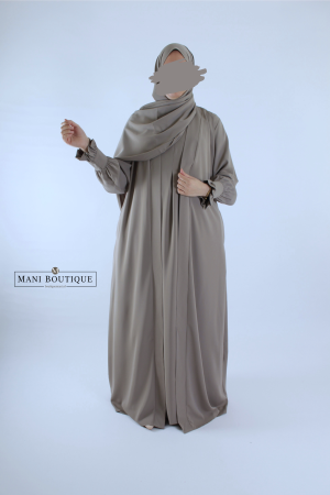 Kimono abaya set grijstaupe
