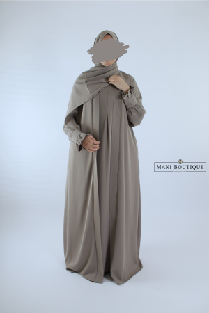 Kimono abaya set grijstaupe