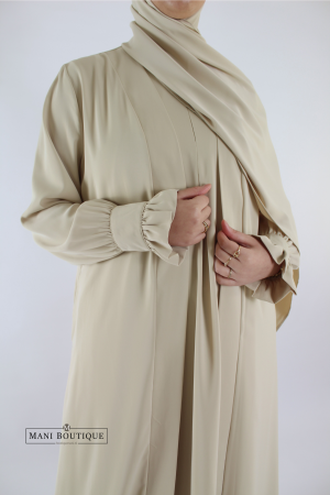 Kimono abaya set old linen beige details