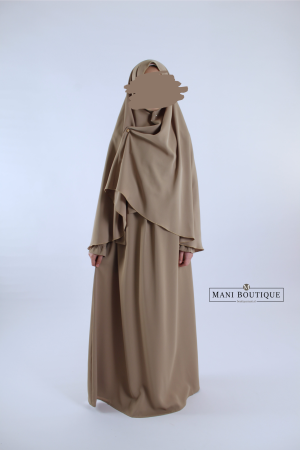 Meisjes khimaar soft taupe