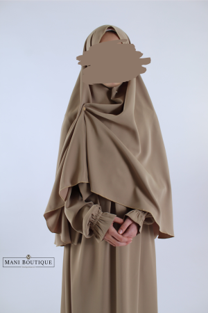 Meisjes khimaar soft taupe