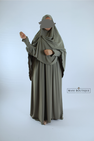 Khimaar abaya moss grey