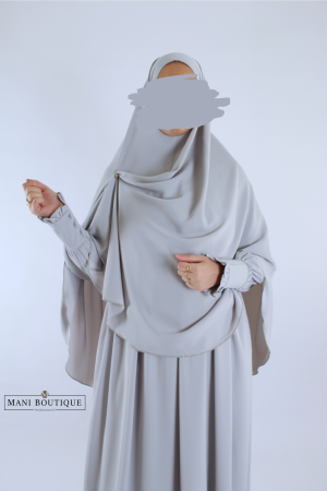 Alternative view of Khimaar Hafsa pearl grey (heup en knie - lightweight)