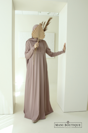 Alternative view of Abaya Yasmin mini cute sleeves nude taupe (2 lengtes - lightweight)