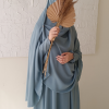 Abaya Yasmin met mini cute sleeves zeeblauw