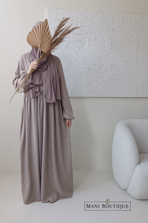 Linnen abaya nude taupe