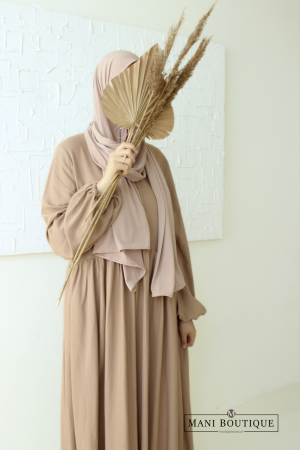 linnen abaya warm taupe