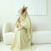 abaya cute sleeves light lemon