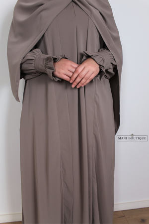 Alternative view of Kimono abaya set taupe (2 lengtes - lightweight)