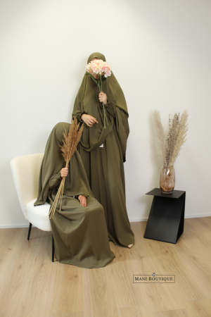 Alternative view of Meisjes abaya met cute sleeves kakigroen (lightweight)