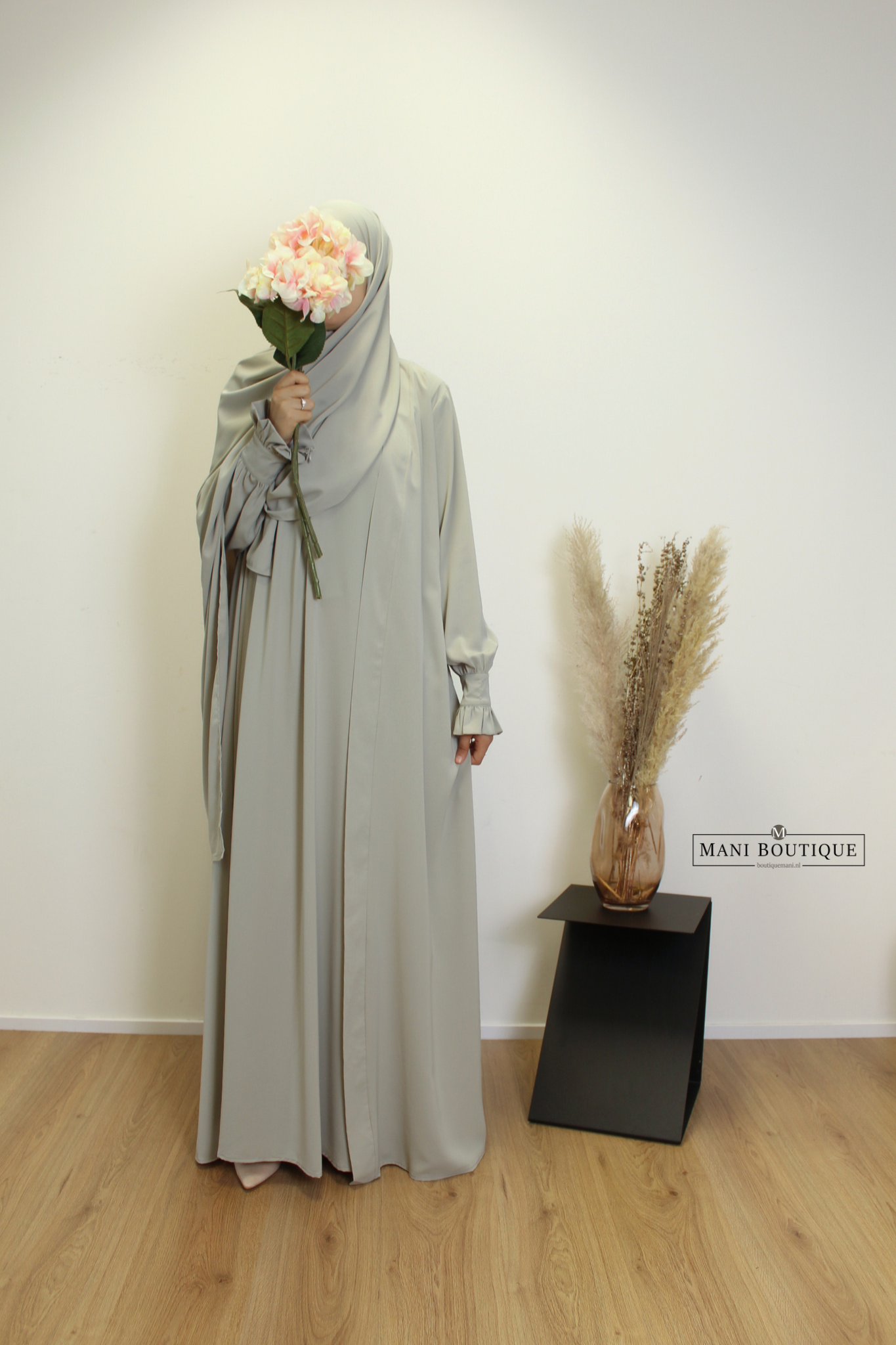 Kimono abaya set soft sage (2 lengtes - lightweight) - Afbeelding 2