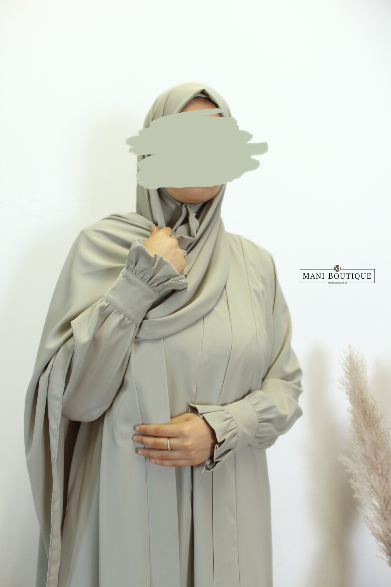 Kimono abaya set soft sage (2 lengtes - lightweight) - Afbeelding 5