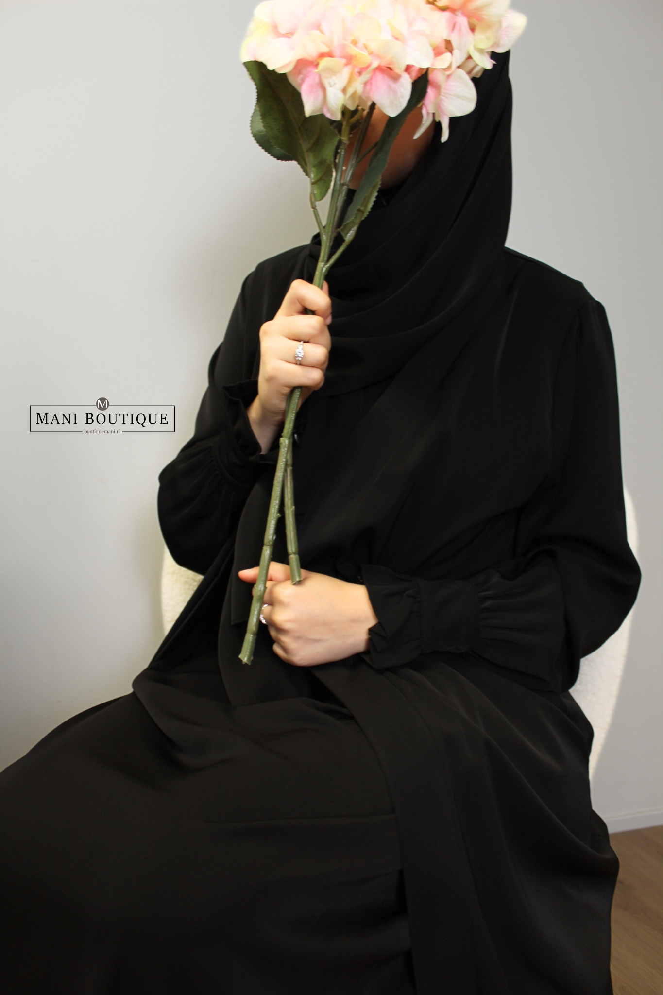 Kimono abaya set zwart (2 lengtes - lightweight) - Afbeelding 2