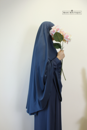 tie-back khimaar ocean blue