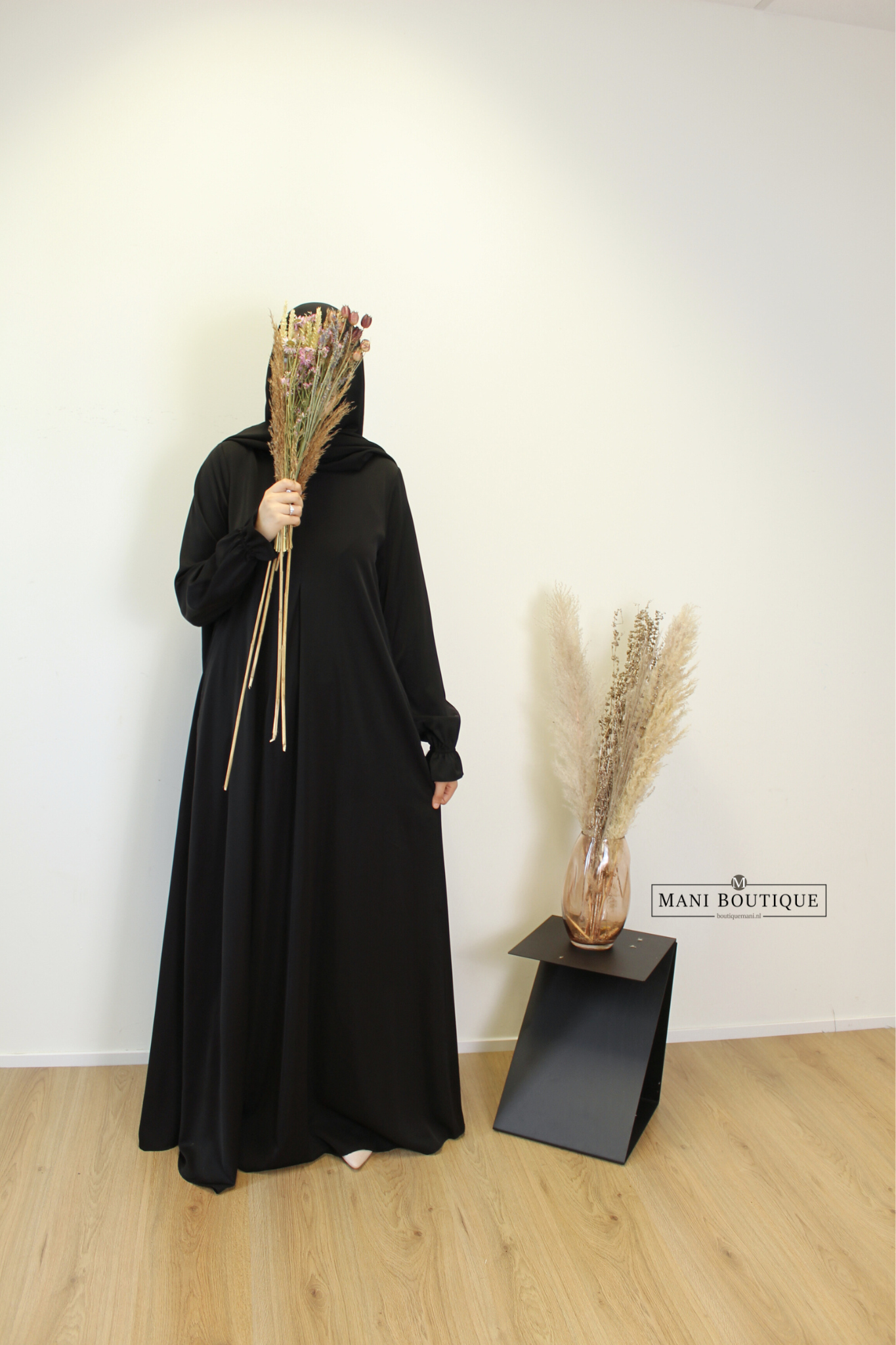 Abaya cute sleeves zwart (2 lengtes - lightweight)