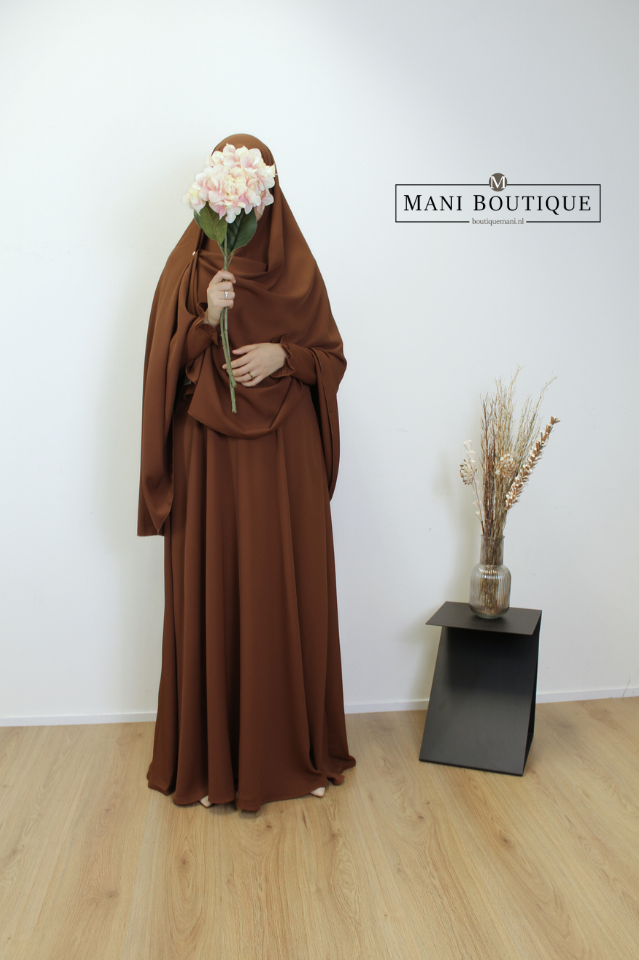 Khimaar Yasmin chestnut brown (heup en knie - heavyweight) - Afbeelding 2
