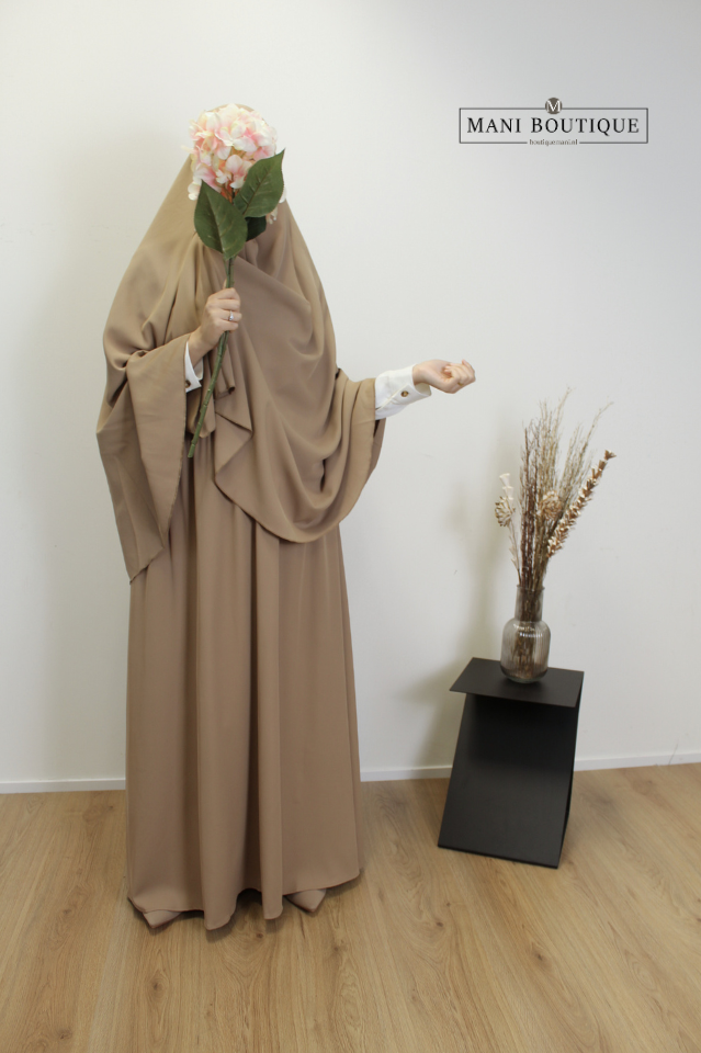 rok en khimaar set light taupe