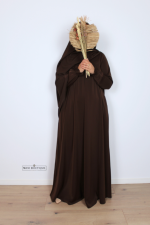 Alternative view of Abaya cute sleeves chocolate brown (2 lengtes - lightweight)
