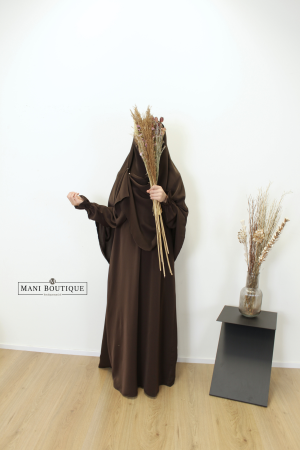 meisjes abaya chocolate brown
