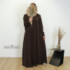 abaya cute sleeves chocolate brown