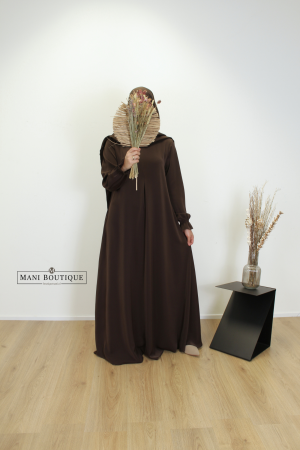 abaya cute sleeves chocolate brown