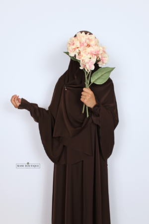 Meisjes khimaar chocolate brown (2 lengtes - lightweight)