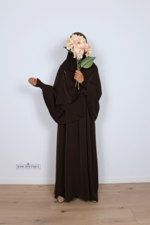 Alternative view of Meisjes khimaar chocolate brown (2 lengtes - lightweight)