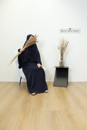 meisjes abaya met cute sleeves navy blue