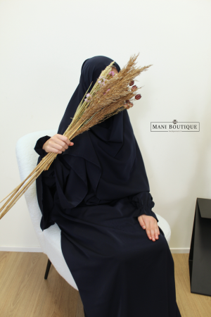 meisjes abaya met cute sleeves navy blue