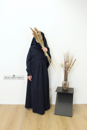 meisjes abaya met cute sleeves navy blue