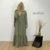 abaya met plooien cedar green