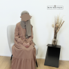 Abaya met plooien meisjes rosewood nude