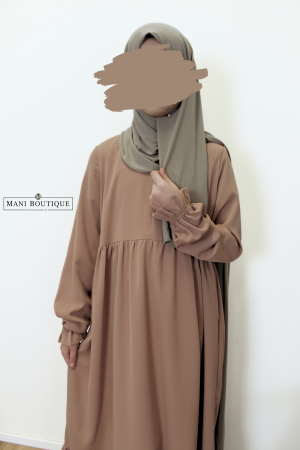 Abaya met plooien meisjes rosewood nude