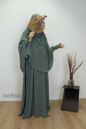 Alternative view of Khimaar Hafsa teal (heup en knie - lightweight)