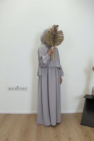 Meisjes abaya blouse light grey