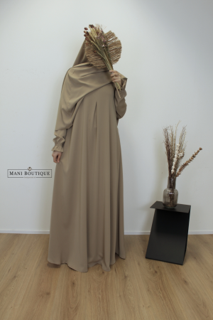 Abaya cute sleeves soft taupe