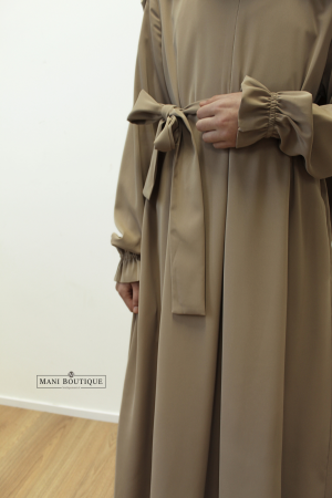 meisjes cute sleeves soft taupe