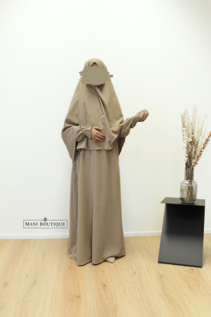 meisjes cute sleeves soft taupe